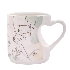 Ceramiczny kubek ze zdjęciem z detalem serca 280 ml